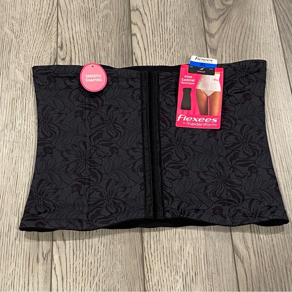Flexees Maidenform Shapewear Firm Control Waist Nipper Size XL Black Floral NWT - Picture 2 of 11